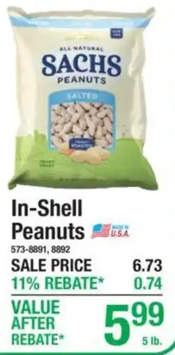 Menards Sachs In-Shell Peanuts offer