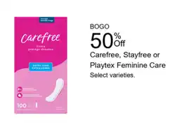 Walgreens Carefree, Stayfree or Playtex Feminine Care offer