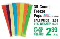 Menards Freeze Pops offer