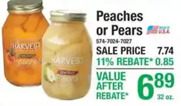 Menards Harvest Peaches or Pears offer