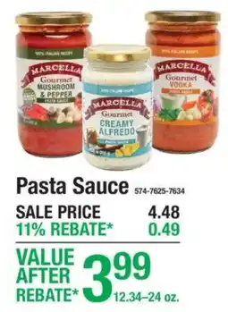 Menards Marcella pasta sauce offer