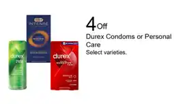 Walgreens Durex Condoms or Personal Care offer