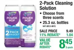 Menards Swiffer power mop 2-pack cleaning solution offer