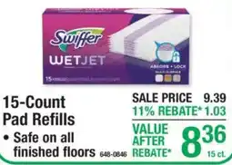 Menards Swiffer wetjet pad refills offer
