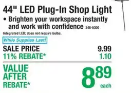 Menards 44" led plug-in shop light offer