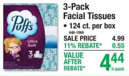 Menards Puffs facial tissues offer