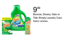 Walgreens Bounce, Downy, Gain or Tide Simply Laundry Care offer