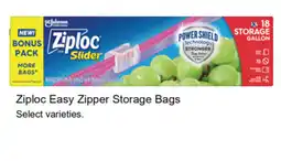 Walgreens Ziploc easy zipper storage bags offer