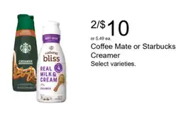Walgreens Coffee Mate or Starbucks Creamer offer