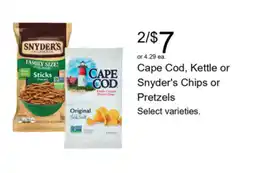 Walgreens Cape Cod, Kettle or Snyder's Chips or Pretzels offer