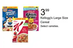 Walgreens Kellogg's Large Size Cereal offer