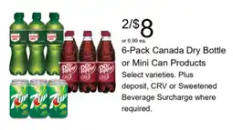 Walgreens Canada Dry Bottle or Mini Can Products offer