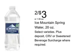 Walgreens Ice Mountain Spring Water offer