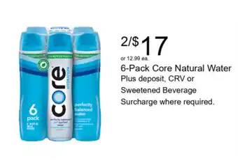 Walgreens Core Natural Water offer