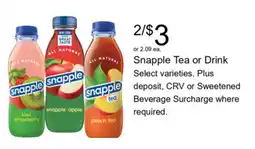 Walgreens Snapple Tea or Drink offer
