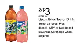 Walgreens Lipton Brisk Tea or Drink offer