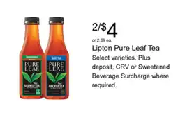 Walgreens Lipton Pure Leaf Tea offer
