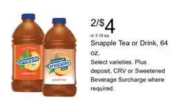 Walgreens Snapple Tea or Drink offer