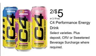 Walgreens C4 Performance Energy Drink offer