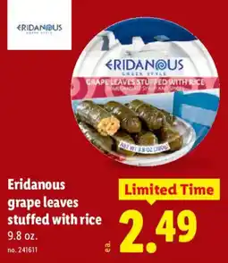 Lidl Eridanous grape leaves stuffed with rice offer