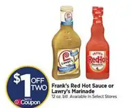 Tops Frank's Red Hot Sauce or Lawry's Marinade offer