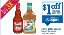 Price Chopper Frank's RedHot Sauce or Lawry's Marinades offer