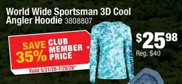 Cabela's World Wide Sportsman 3D Cool Angler Hoodie offer