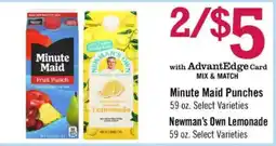 Price Chopper Minute Maid Punches Newman's Own Lemonade offer