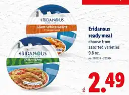 Lidl Eridanous ready meal offer