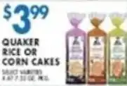 Compare Foods Quaker rice or corn cake offer