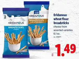 Lidl Eridanous wheat flour breadsticks offer