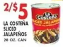 Compare Foods La Costeña sliced jalapeños offer