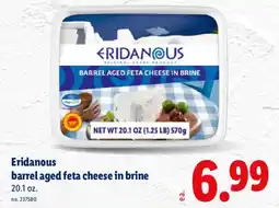 Lidl Eridanous barrel aged feta cheese in brine offer