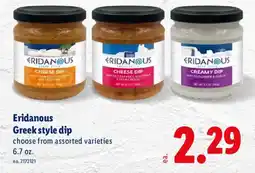 Lidl Eridanous Greek style dip offer
