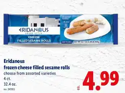 Lidl Eridanus frozen cheese filled sesame rolls offer
