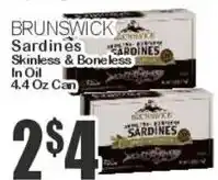 Key Food Brunswick sardines skinless & boneless in oil offer