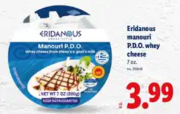 Lidl Eridanous manouri P.D.O. whey cheese offer