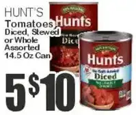 Key Food Hunt's tomatoes diced, stewed or whole assorted offer