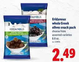 Lidl Eridanous whole Greek olives snack pack offer