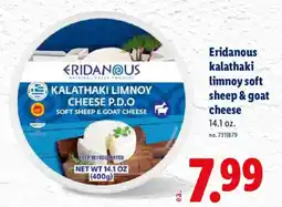 Lidl Eridanous kalathaki limnou soft sheep & goat cheese offer