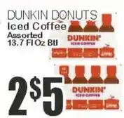 Key Food Dunkin Donuts Iced Coffee offer