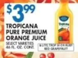 Compare Foods Tropicana pure premium orange juice offer
