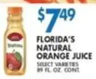 Compare Foods Florida's natural orange juice offer