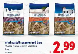 Lidl Eridanus mini pasteli sesame seed bars offer