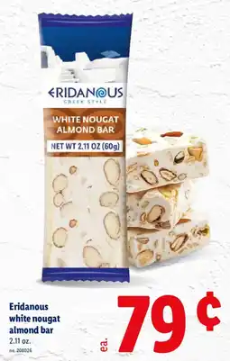 Lidl Eridanous white nougat almond bar offer
