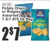 Key Food wise potato chips or ridgies assorted offer