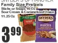 Key Food Snyder's of Hanover family size pretzels offer