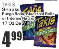 Key Food Takis Fuego Rolls, Blue Heat Rolls or Intense Nacho offer