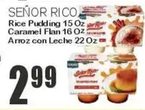 Key Food Señor Rico rice pudding caramel flan offer