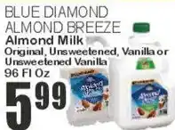 Key Food Blue diamond almond breeze almond milk offer